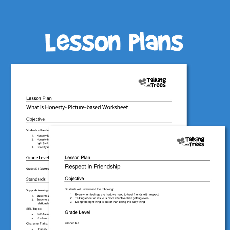 Lesson plans for Grades K-4 social emotional learning and character education