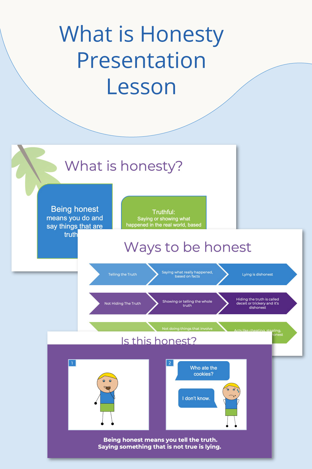 Presentation about what is honesty for elementary aged children