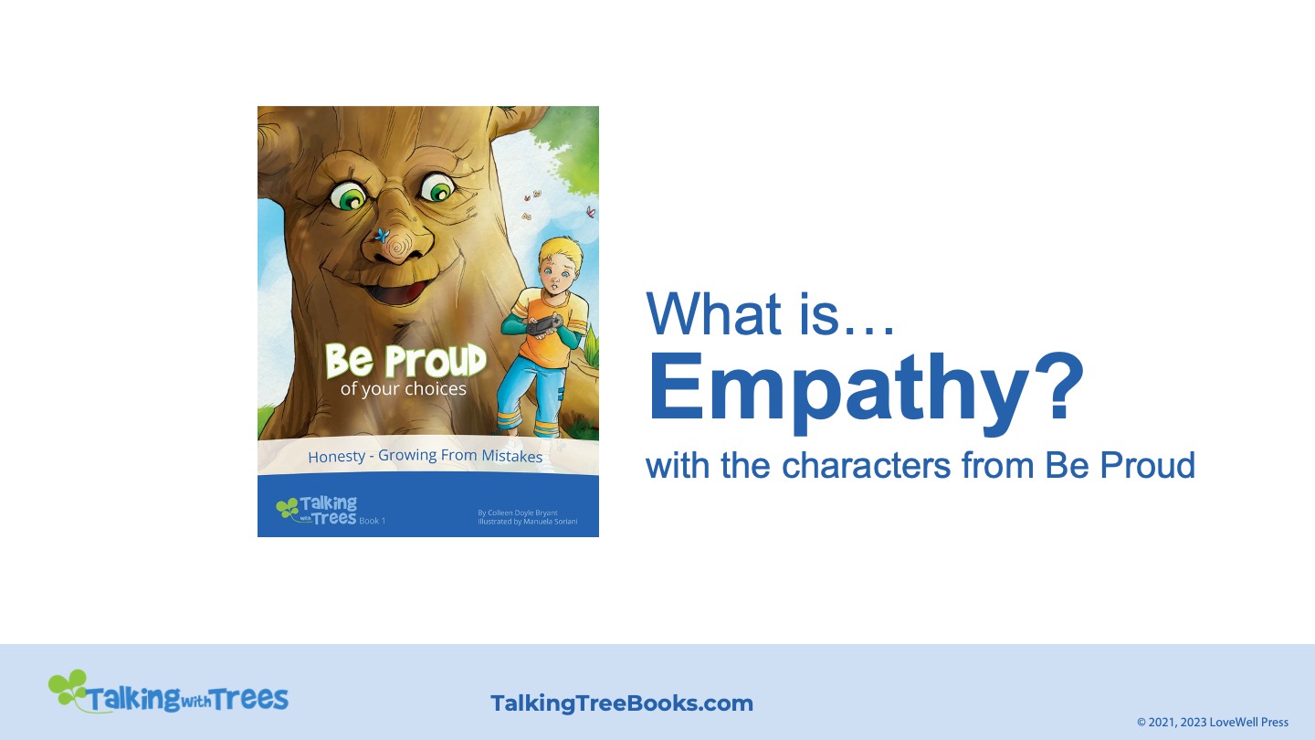 What is empathy presentation featuring characters from Be Proud Childrens Book