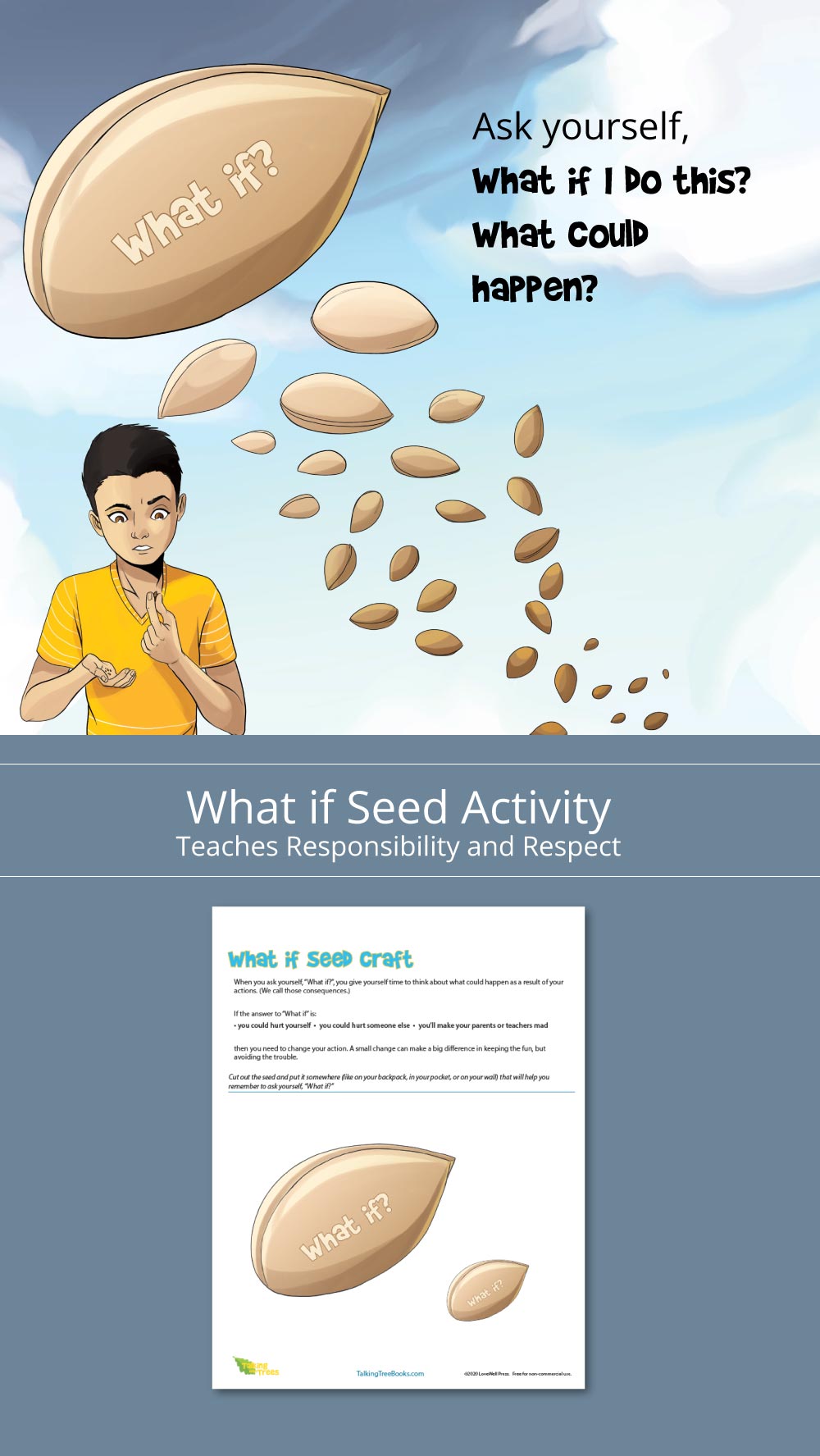What if Seed Social Emotional Skills Activity- Teach kids to be responsible and respectful