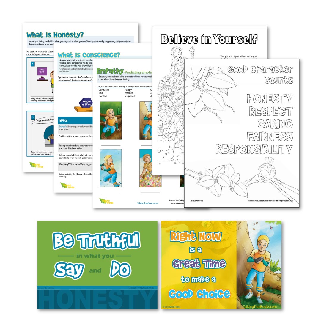 Free printable activities for children's book on honesty