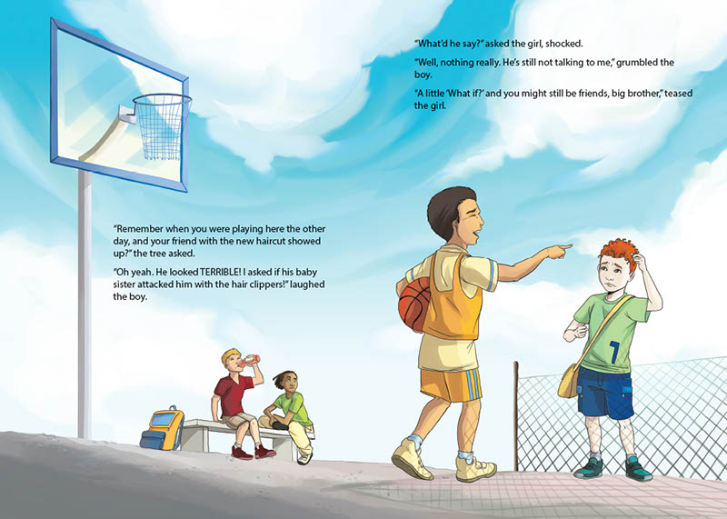 Childrens book with lessons on speaking and acting with respect -  What if