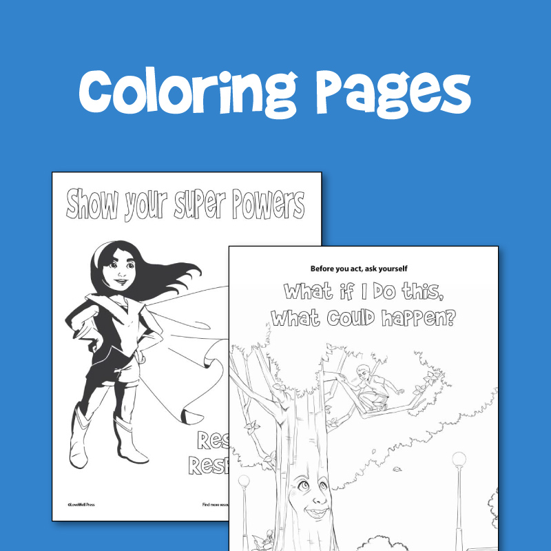 Free coloring pages for social emotional learning and character education elementary school children