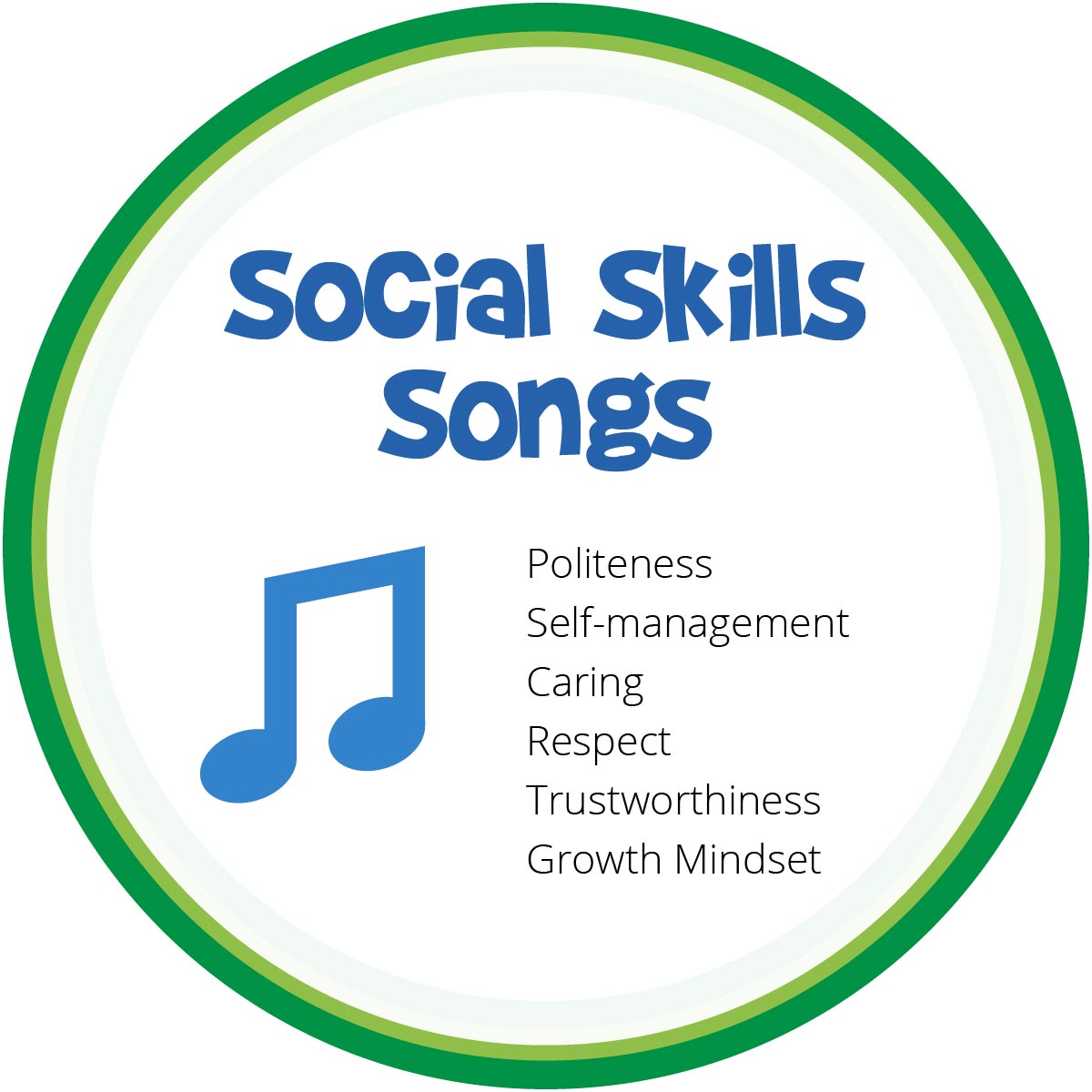 Social Skills songs for elementary Grades K-4