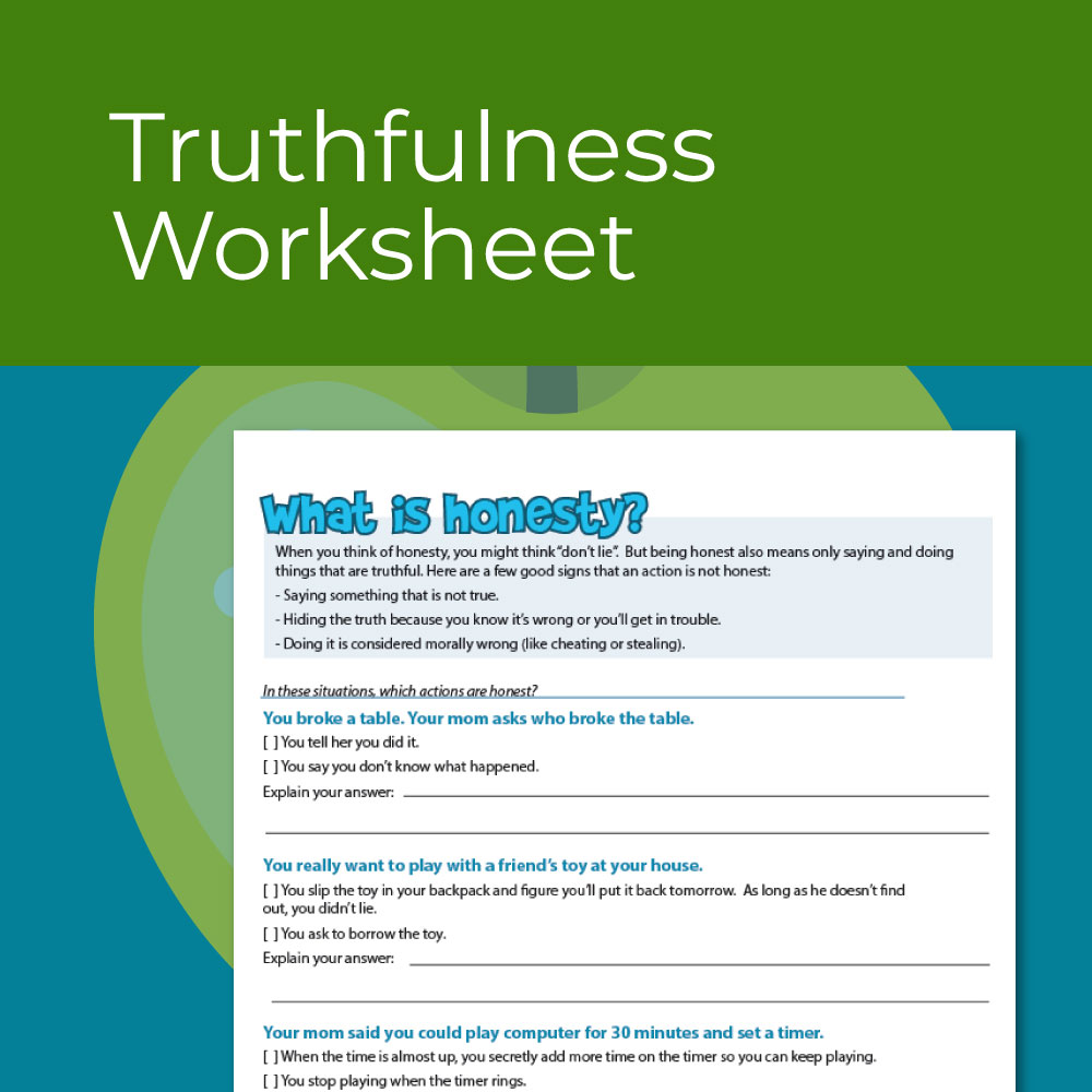 Honesty / Truthfulness Social Skills Worksheet