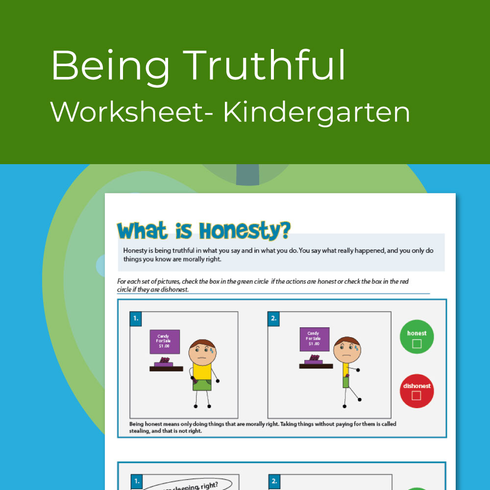 Hoensty and Truthfulness Social Skills Worksheet for Kindergarten