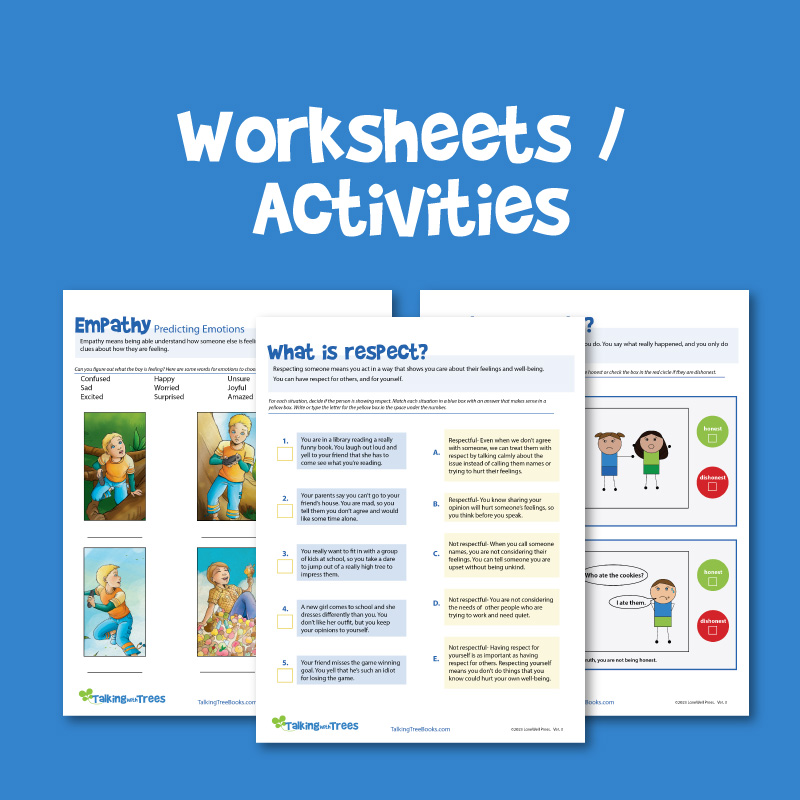 Free worksheets with values lessons for kids