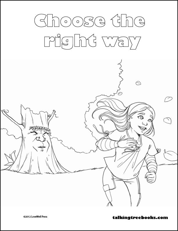 Choose the Right Way Coloring Page - SEL coloring page for kids