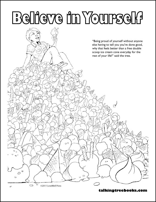 Believe in Yourself Coloring Page - Self esteem coloring for kids