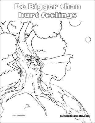 Hurt Feelings Coloring Page based on social emotional learning children's book Be Bigger