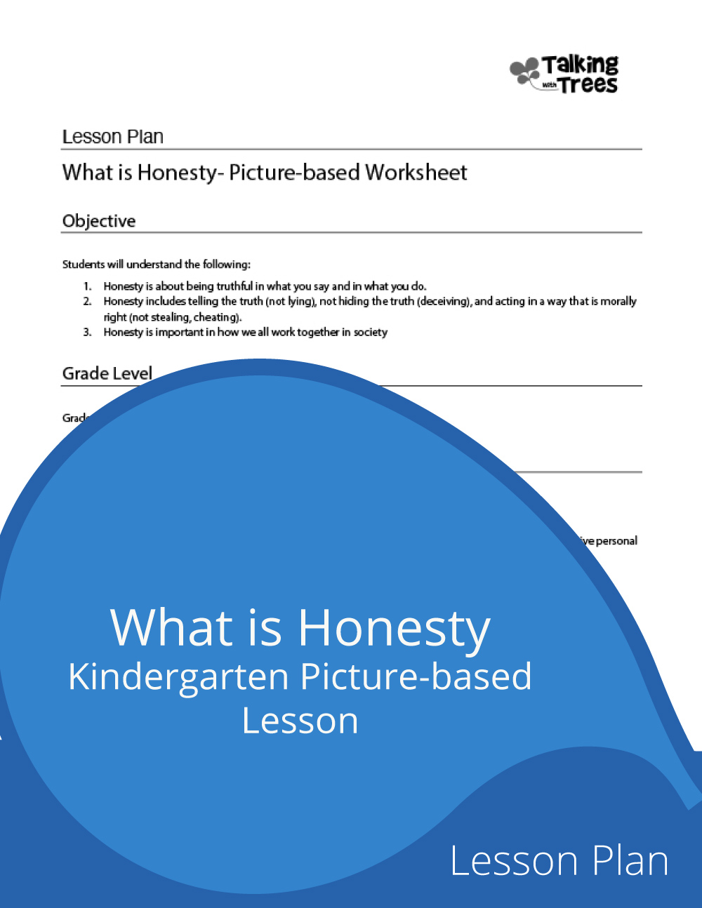 Honesty, self-management lesson plan for kindergarten social emotional learning