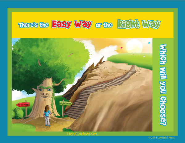 Easy Way and the Right Way poster for kids SEL and character development
