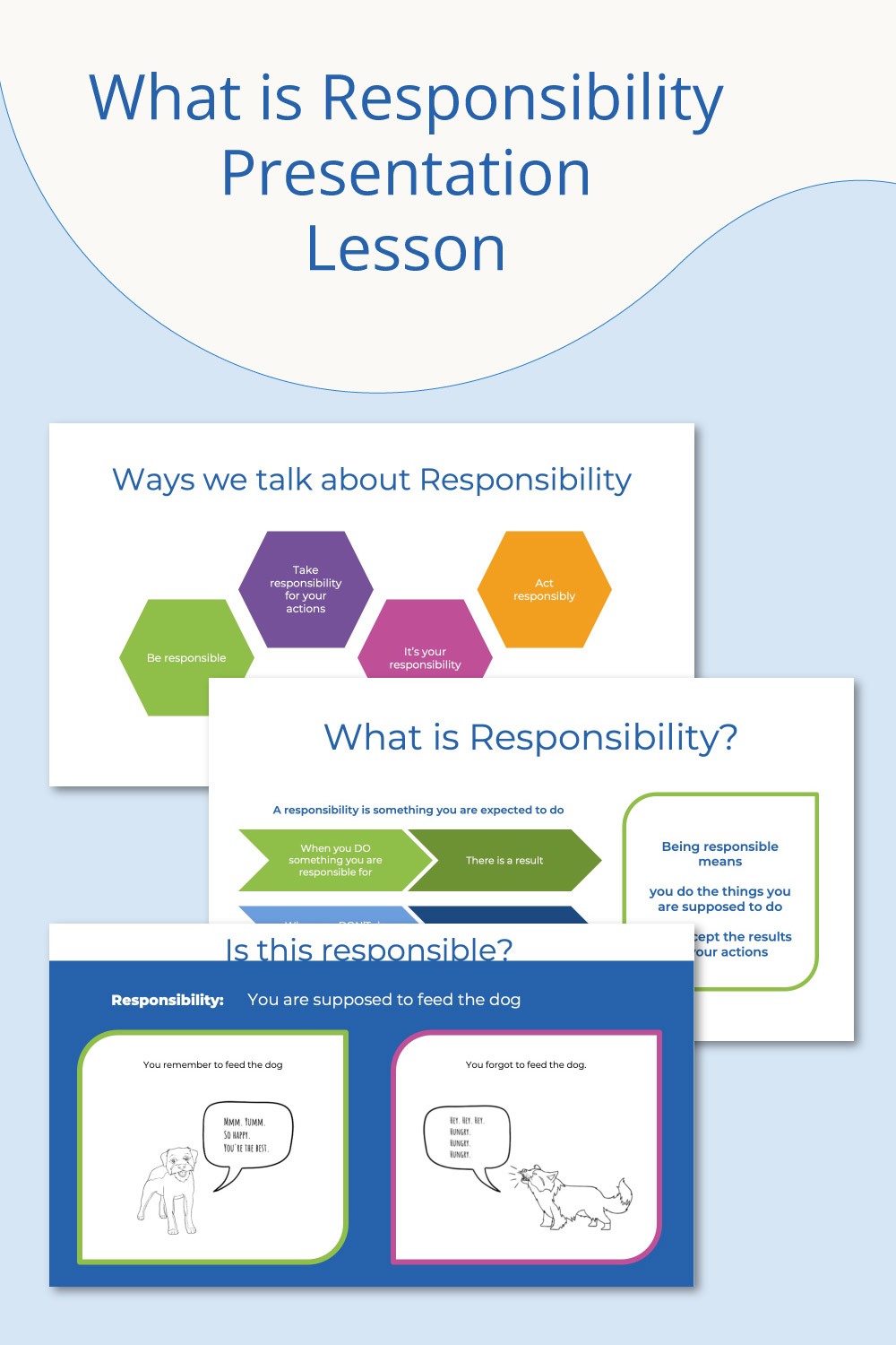 Responsibility presentation for character ed / SEL for kids
