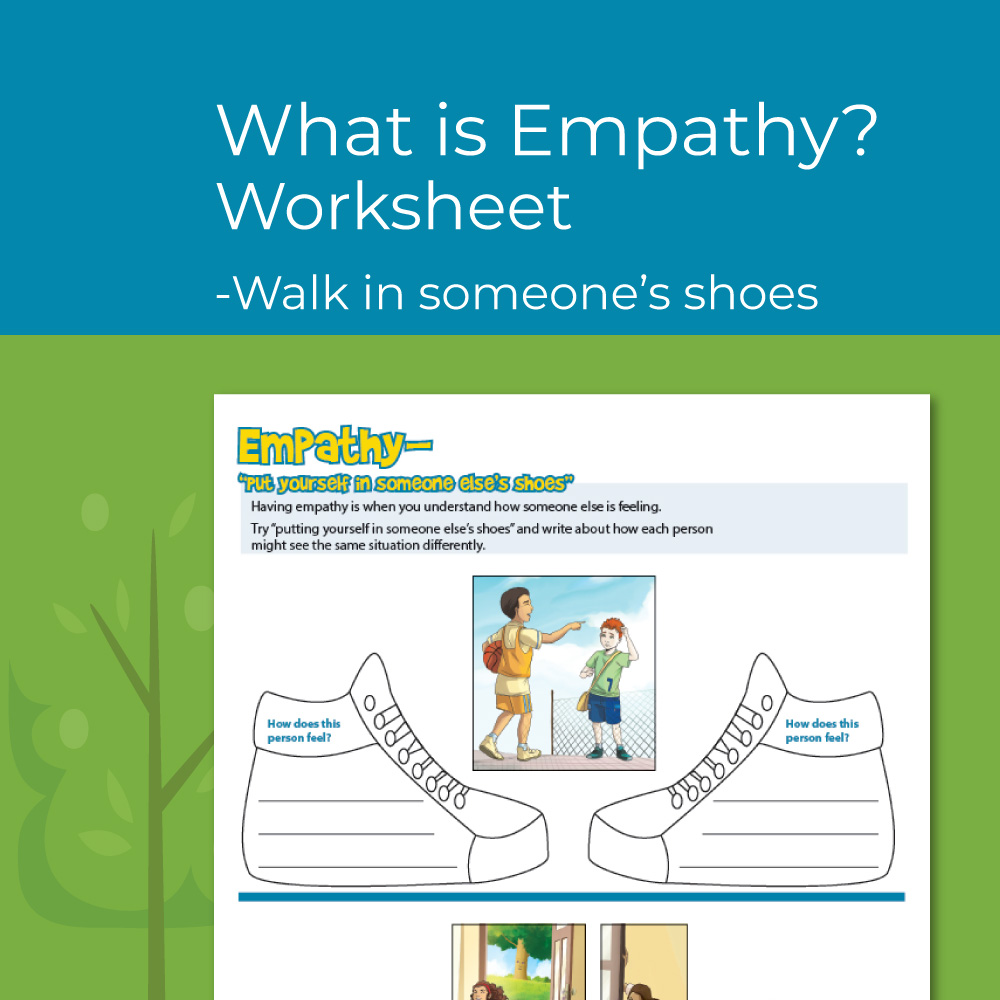 Empathy Worksheet - Walk in someone's shoes- elementary SEL / Character Ed