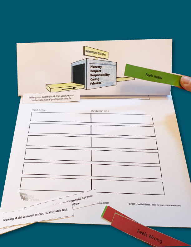 Interactive worksheet / activity on conscience for character ed / sel